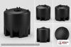 Enduraplas 2000 Gallon Plastic Vertical Liquid Storage Tank in Black