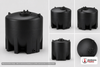 Dimensional spec drawing for Enduraplas 2000 Gallon Vertical Tank (90" L x 90" W x 93" H)