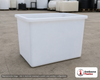 Chem-Tainer 28 Gallon Plastic Open Top Batch Storage Tank. 28.0 gallon capacity; Polyethylene; Natural White; dimensions 17.0in H x 18.0in W x 24.0in L; 20.0 lb empty; 2.0 specific gravity rating; max temp 120 deg  F / 48 deg  C; 3 Year Warranty. Manufacturer part number r182415a. Sold by OneSource Plastics (https://www.onesourceplastics.com).