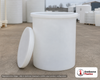 Chem-Tainer 40 Gallon Plastic Open Top Batch Storage Tank. 40.0 gallon capacity; Polyethylene; Natural White; dimensions 41.0in H x 20.0in W x 20.0in L; 21.0 lb empty; 1.9 specific gravity rating; max temp 120 deg  F / 48 deg  C; 3 Year Warranty. Manufacturer part number TC1840AA. Sold by OneSource Plastics (https://www.onesourceplastics.com).