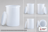 Dimensional spec drawing for Chemtainer 5 Gallon Open Top - Cylindrical (13" L x 13" W x 16" H)