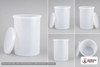 Dimensional spec drawing for Chem-Tainer 55 Gallon Cylindrical Open Top Tank (22" L x 22" W x 36" H)