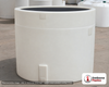 Snyder Industries 5800 Gallon Open Top Batch Storage Tank in White 1.9 s.g.. Cross Linked Polyethylene; White; dimensions 125.0in H x 120.0in W x 120.0in L; 1500.0 lb empty; 1.9 specific gravity rating. Manufacturer part number SII-5960000N42. Sold by OneSource Plastics (https://www.onesourceplastics.com).