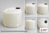 Dimensional spec drawing for Chem-Tainer 1700 Gallon Vertical Tank (86" L x 86" W x 78" H)