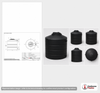 Dimensional spec drawing for Snyder 300 Gallon Vertical Water Tank (46" L x 46" W x 48" H)