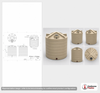 Dimensional spec drawing for Enduraplas 2500 Gallon Vertical Water Tank (90" L x 90" W x 113" H)