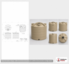 Dimensional spec drawing for Enduraplas 2000 Gallon Vertical Water Tank (90" L x 90" W x 93" H)