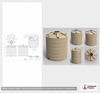Dimensional spec drawing for Enduraplas 2100 Gallon Vertical Water Tank (85" L x 85" W x 100" H)