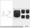Dimensional spec drawing for Enduraplas 1650 Gallon Vertical Water Tank (90" L x 90" W x 73" H)