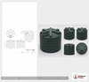 Dimensional spec drawing for Enduraplas 1550 Gallon Vertical Water Tank (85" L x 85" W x 80" H)