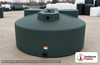 Norwesco 1525 Gallon Dark Green Vertical Water Storage Tank. 1525 gallon capacity; Polyethylene; Dark Green; dimensions 62.0in H x 93.0in W x 93.0in L; 210.0 lb empty; 1.0 specific gravity rating; fittings: 1 Inlet , 1 Outlet , 1 Manway / Lid; max temp 120 deg  F / 48 deg  C; 3 Year Warranty. Manufacturer part number 43810. Manufactured by Norwesco. Sold by OneSource Plastics (https://www.onesourceplastics.com).