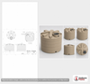 Dimensional spec drawing for Enduraplas 1350 Gallon Vertical Water Tank (85" L x 85" W x 71" H)