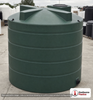 Norwesco 3450 Gallon Dark Green Vertical Water Storage Tank. 3450 gallon capacity; Polyethylene; Dark Green; dimensions 119.0in H x 96.0in W x 96.0in L; 444.0 lb empty; 1.0 specific gravity rating; fittings: 1 Inlet , 1 Outlet , 1 Manway / Lid; max temp 120 deg  F / 48 deg  C; 3 Year Warranty. Manufacturer part number 44666. Manufactured by Norwesco. Sold by OneSource Plastics (https://www.onesourceplastics.com).