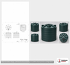 Dimensional spec drawing for Enduraplas 5050 Gallon Vertical Water Tank (120" L x 120" W x 120" H)