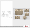 Dimensional spec drawing for Enduraplas 1650 Gallon Vertical Water Tank (90" L x 90" W x 73" H)