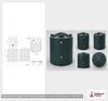 Dimensional spec drawing for Enduraplas 10000 Gallon Vertical Water Tank (144" L x 144" W x 178" H)