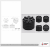 Dimensional spec drawing for Enduraplas 6011 Gallon Vertical Water Tank (144" L x 144" W x 110" H)