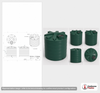 Enduraplas 1750 Gallon Dark Green Vertical Water Storage Tank