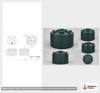 Dimensional spec drawing for Enduraplas 6011 Gallon Vertical Water Tank (144" L x 144" W x 110" H)