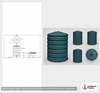 Dimensional spec drawing for Bushman 330 Gallon Vertical Water Tank (41" L x 41" W x 63" H)