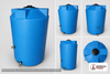 Dimensional spec drawing for Bushman 200 Gallon Emergency Water Tank (36" L x 36" W x 56" H)