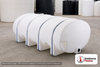 Chem-Tainer 85 Gallon HDPE Horizontal Leg Tank. 85 gallon capacity; Polyethylene; Natural White; 28" H x 24" W x 58" L