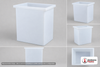 Dimensional spec drawing for Chem-Tainer 18 Gallon Rectangular Open Top Tank (14" L x 14" W x 31" H)