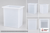 Dimensional spec drawing for Chem-Tainer 22 Gallon Rectangular Open Top Tank (26" L x 14" W x 19" H)