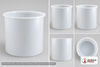Dimensional spec drawing for Chem-Tainer 500 Gallon Cylindrical Open Top Tank (57" L x 57" W x 63" H)