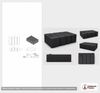 Dimensional spec drawing for Bushman 500 Gallon Low Profile Transport Tank (90" L x 63.5" W x 25" H)