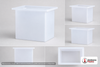 Dimensional spec drawing for Chem-Tainer 6 Gallon Rectangular Open Top Tank (20" L x 6" W x 19" H)