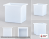 Dimensional spec drawing for Chem-Tainer 60 Gallon Rectangular Open Top Tank (24" L x 24" W x 24" H)