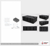 Dimensional spec drawing for Bushman 700 Gallon Low Profile Transport Tank (90" L x 63.5" W x 34" H)