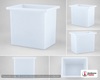 Dimensional spec drawing for Chem-Tainer 90 Gallon Rectangular Open Top Tank (24" L x 24" W x 36" H)
