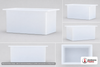 Dimensional spec drawing for Chem-Tainer 92 Gallon Rectangular Open Top Tank (36" L x 36" W x 18" H)