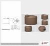 Dimensional spec drawing for Snyder 2500 Gallon Vertical Water Tank (96" L x 96" W x 90" H)