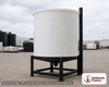 Chem-Tainer 55 Gallon 15 Degree Plastic Vertical Cone Bottom Tank. 55.0 gallon capacity; Polyethylene; dimensions 20.0in H x 30.0in W x 30.0in L; 22.0 lb empty; 2.0 specific gravity rating. Manufacturer part number TC3018CA. Sold by OneSource Plastics (https://www.onesourceplastics.com).