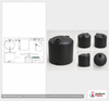 Dimensional spec drawing for Norwesco 220 Gallon Vertical Storage Tank (42" L x 42" W x 44" H)