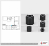 Dimensional spec drawing for Norwesco 130 Gallon Vertical Storage Tank (32" L x 32" W x 46" H)