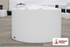 Snyder Industries 5400 Gallon Heavy Duty Vertical Storage Tank. Polyethylene; Natural White; dimensions 91.0in H x 142.0in W x 142.0in L; 750.0 lb empty; 1.9 specific gravity rating; fittings: 1 Outlet , 1 Manway / Lid; max temp 120 deg  F / 48 deg  C; 3 Year Warranty. Manufacturer part number 7000400C26. Sold by OneSource Plastics (https://www.onesourceplastics.com).