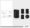 Dimensional spec drawing for Norwesco 2000 Gallon Vertical Storage Tank (64" L x 64" W x 152" H)