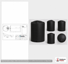 Dimensional spec drawing for Norwesco 6000 Gallon Vertical Storage Tank (102" L x 102" W x 182" H)