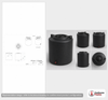 Dimensional spec drawing for Enduraplas 210 Gallon Vertical Water Tank (40" L x 40" W x 48" H)
