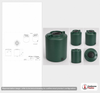 Dimensional spec drawing for Enduraplas 210 Gallon Vertical Water Tank (40" L x 40" W x 48" H)