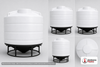 Dimensional spec drawing for Enduraplas 1600 Gallon Cone Bottom Tank (90" L x 90" W x 86" H)