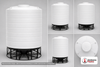 Dimensional spec drawing for Enduraplas 10000 Gallon Cone Bottom Tank (144" L x 144" W x 193" H)