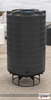 Enduraplas 1100 Gallon Black Cone Bottom Tank. Polyethylene; Black; dimensions 103.0in H x 60.0in W x 60.0in L; 200.0 lb empty; 1.9 specific gravity rating; fittings: 1 Outlet , 1 Manway / Lid; 10 Year Warranty with Activation. Manufacturer part number THC01100B. Sold by OneSource Plastics (https://www.onesourceplastics.com).
