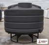 Enduraplas 1200 Gallon Black Cone Bottom Tank. Polyethylene; Black; 73" H x 90" W x 90" L; fittings: 1 Outlet, 1 Manway /