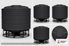 Dimensional spec drawing for Enduraplas 6011 Gallon Cone Bottom Tank (144" L x 144" W x 125" H)