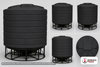 Dimensional spec drawing for Enduraplas 7011 Gallon Cone Bottom Tank (144" L x 144" W x 141" H)